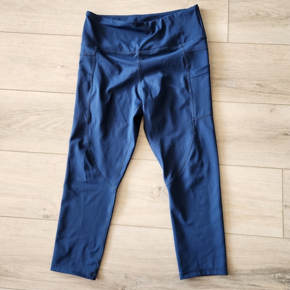 Zyia Active Legging Lot 2 Pair Womens Size 8-10 Blue Tan Tie Dye - Picture 5 of 8